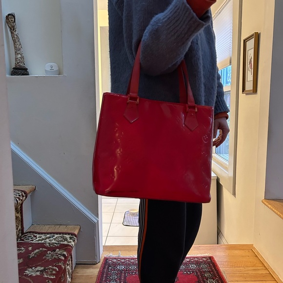 Louis Vuitton Glossy Cherry Red Monogram Tote - Picture 6 of 12